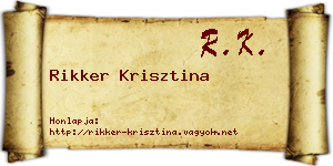 Rikker Krisztina névjegykártya